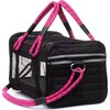 Pet Travel Bag, Black and Magenta - Pet Carriers & Totes - 4
