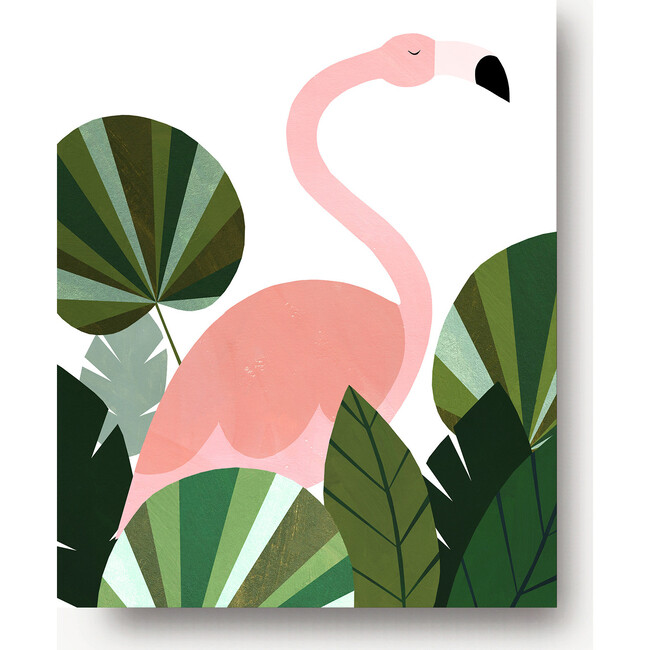 Florence the Flamingo Art Print, Pink/Green - Art - 1