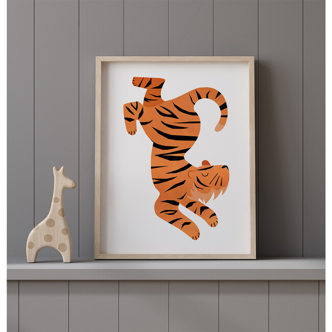 Theo the Tiger Art Print, Orange