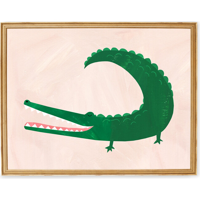 Allie the Alligator Art Print, Green