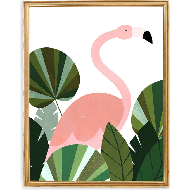 Florence the Flamingo Art Print, Pink/Green - Art - 3