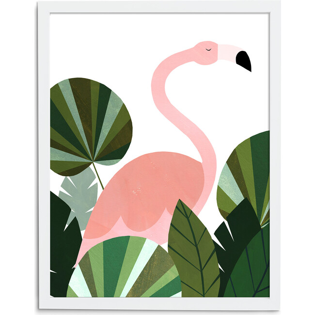 Florence the Flamingo Art Print, Pink/Green - Art - 4