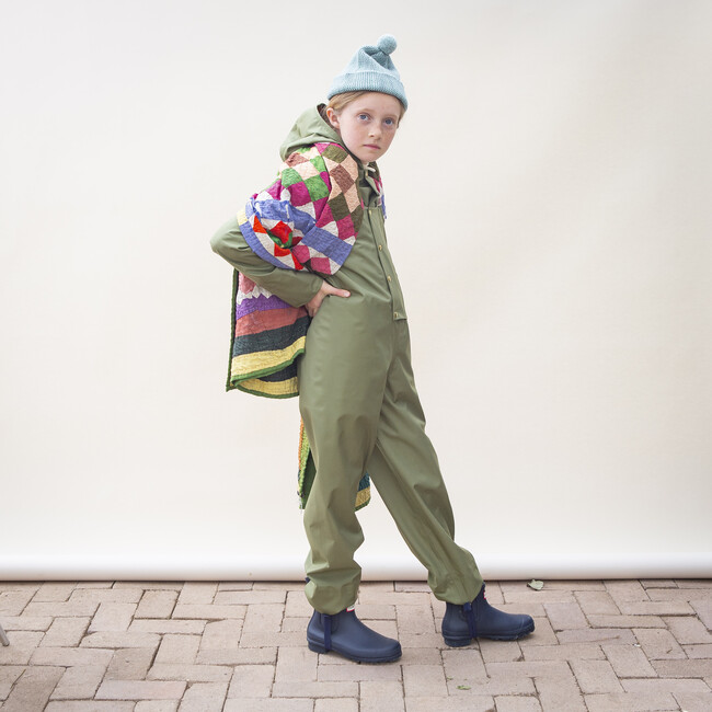 Kids Dungaree Rain Pants, Spruce - Overalls - 3