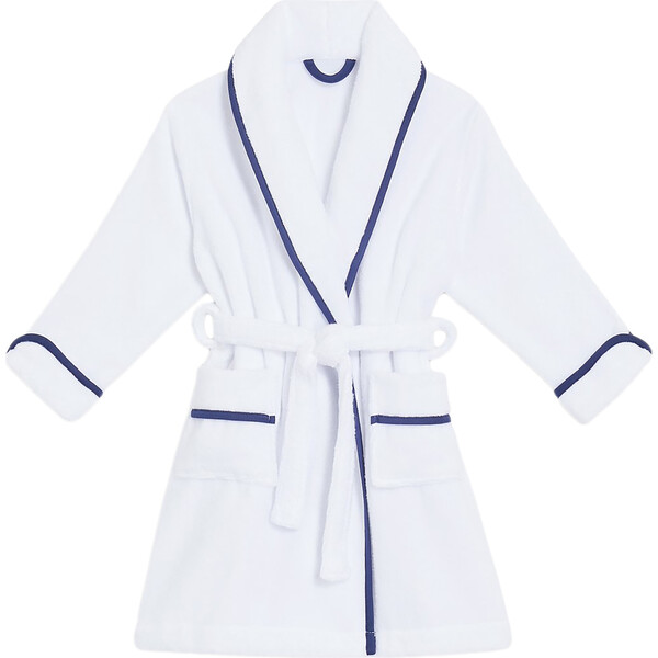 The Children's Hotel Robe, White/Navy - Hill House Home Robes ...