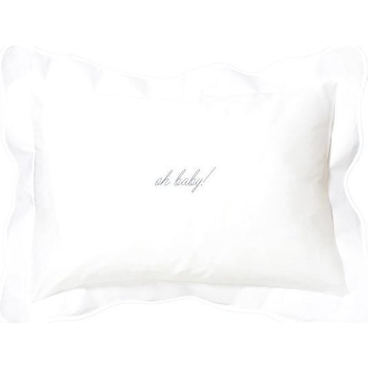 Custom Waverly Mini Pillow, White Scallop - Decorative Pillows - 1