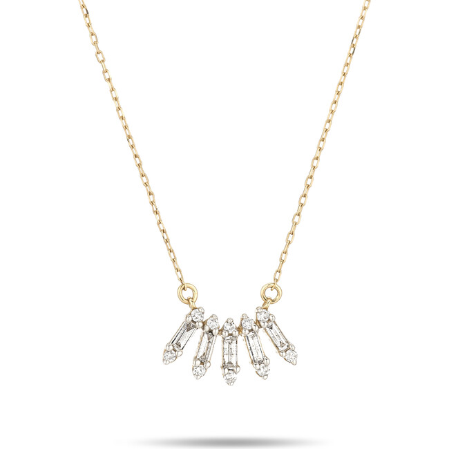 Small Stack Baguette Curve Necklace - Necklaces - 1