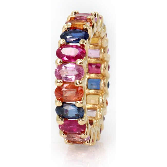 Multicolor Sapphires Eternity Ring 18kt Solid Gold - Rings - 1