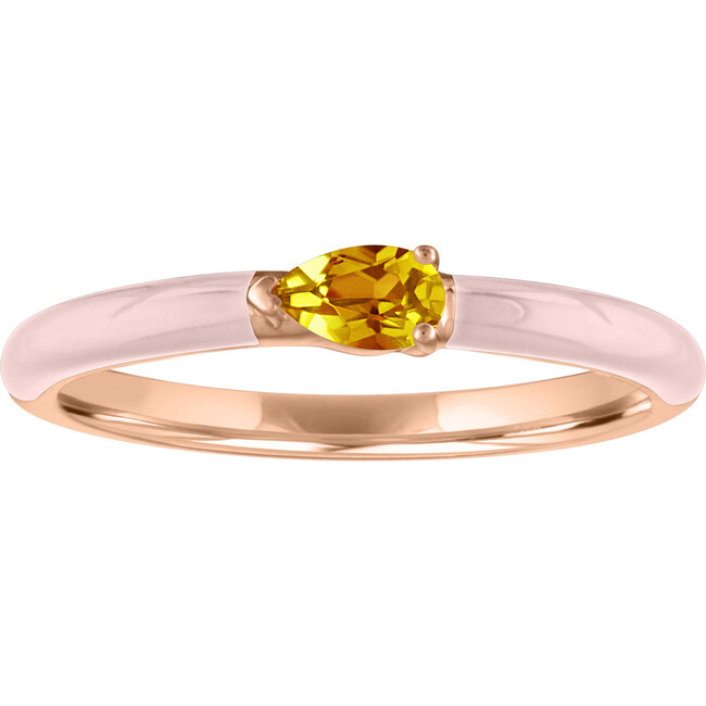 Women's Quinn 14K Rose Gold Citrine Enamel Ring