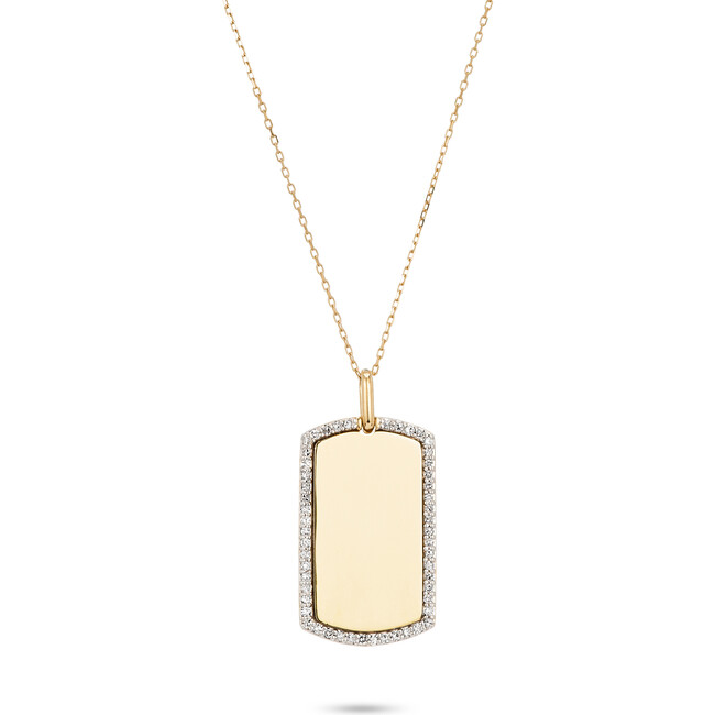 Pavé Dog Tag Necklace - Necklaces - 1