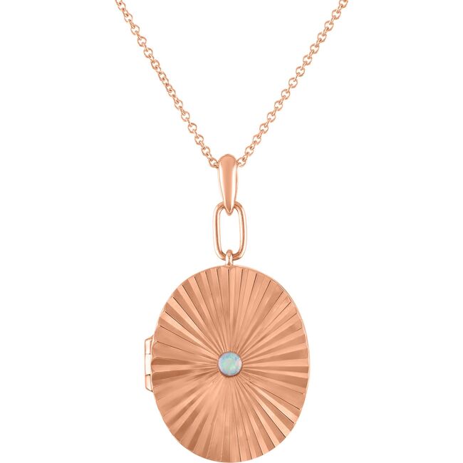 Women's Farrah 14k Rose Gold & Opal Locket - Necklaces - 1