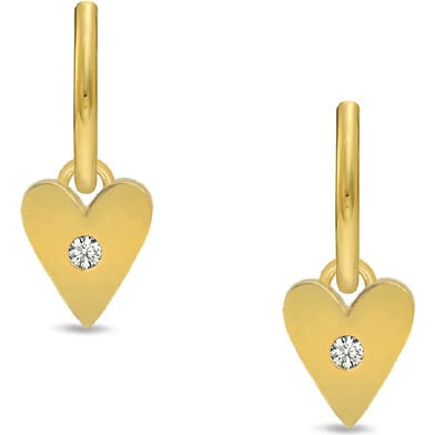 Women's Diamond Heart Charm Earrings