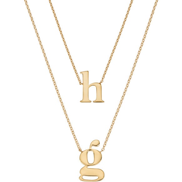 *Exclusive* Mommy + Me 14k Gold Initial Necklace Set