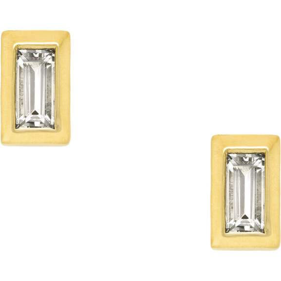 Mini Diamond Baguette Stud Earrings