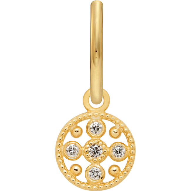 Women's Diamond Circle Charm + Hoop Single Earring