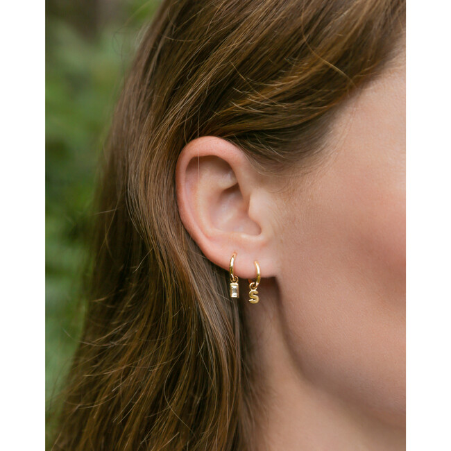Women's Gold Initial Earring Charm