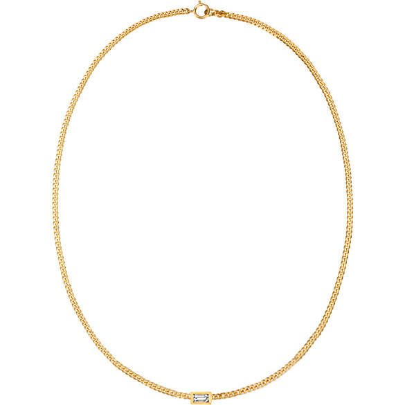 Women's Baguette Curb Chain Necklace