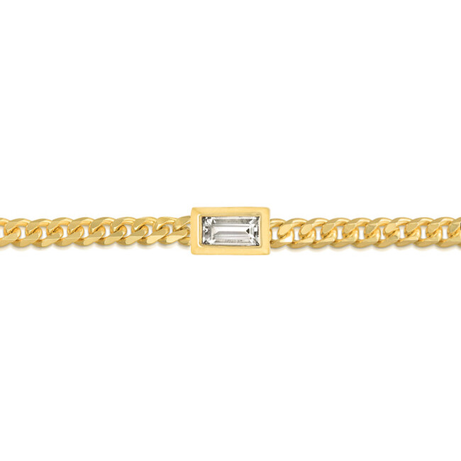 Women's Baguette Curb Chain Bracelet - Bracelets - 1