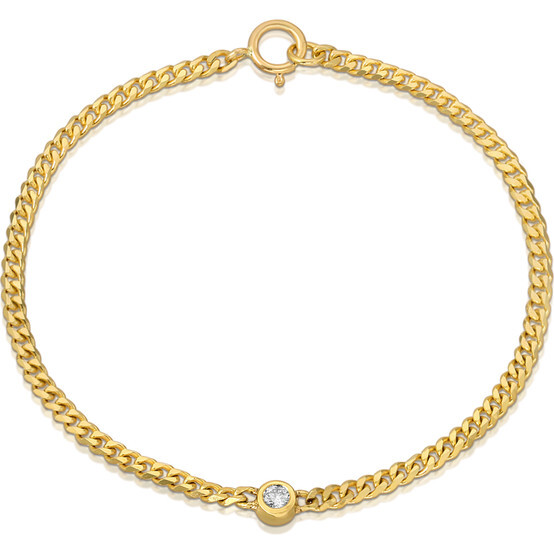 Women's Diamond Curb Chain Bracelet - Bracelets - 3