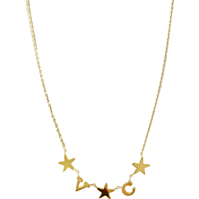 Initial Necklace with Stars - Necklaces - 1