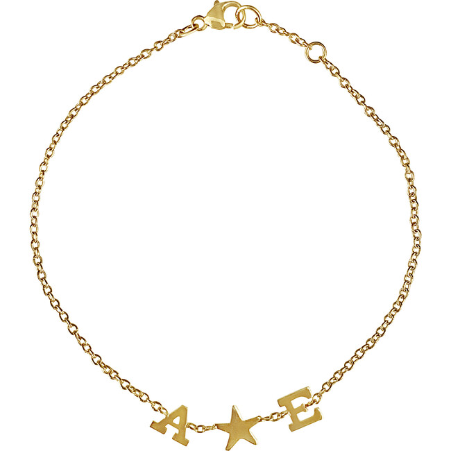 Initial Bracelet with Stars