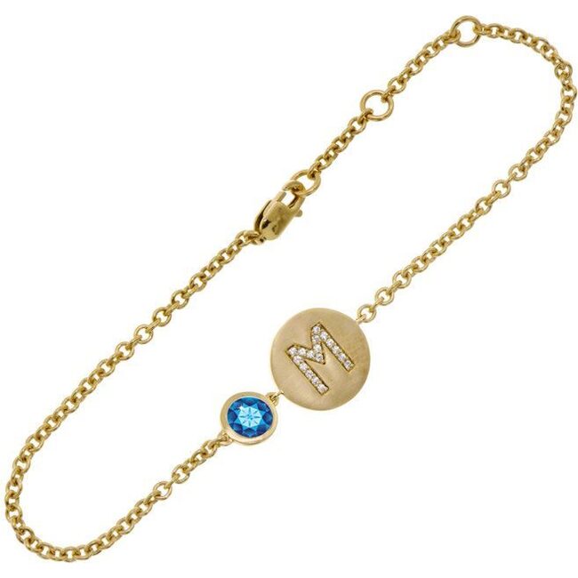 14k Yellow Gold Personalized Birthstone Bracelet, Sapphire