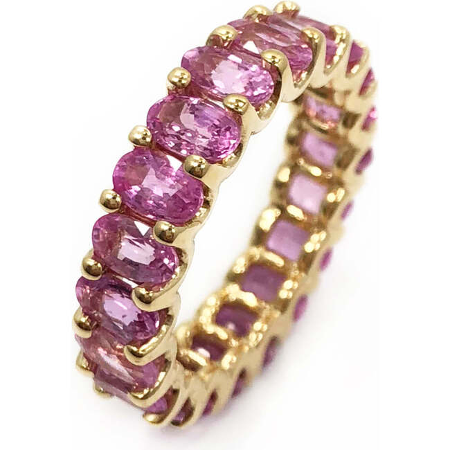 Pink Sapphires Eternity Ring 18kt Solid Gold - Rings - 1