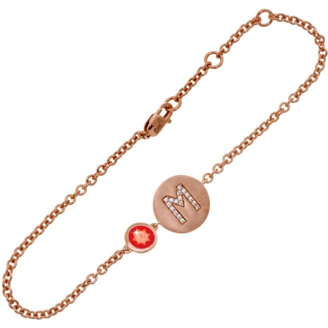 14k Rose Gold Personalized Birthstone Bracelet, Ruby - Bracelets - 1