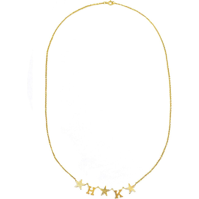 Initial Necklace with Stars - Necklaces - 4