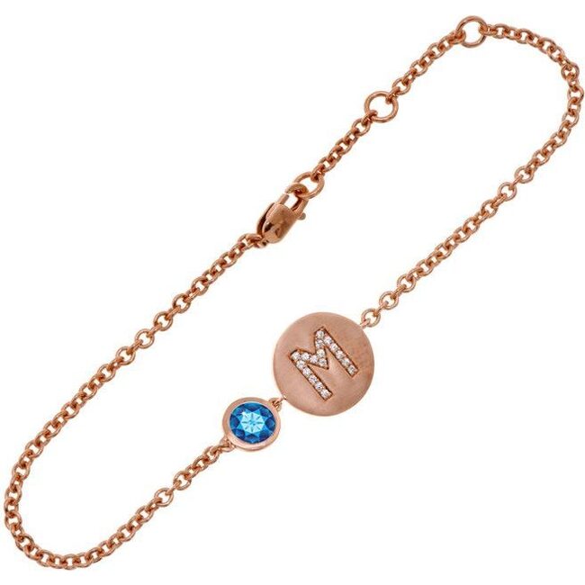 14K Rose Gold Personalized Birthstone Bracelet, Sapphire - Bracelets - 1