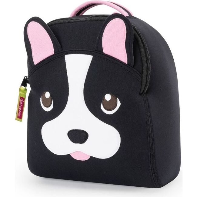 French Bulldog Toddler Harness Backpack, Black and Pink