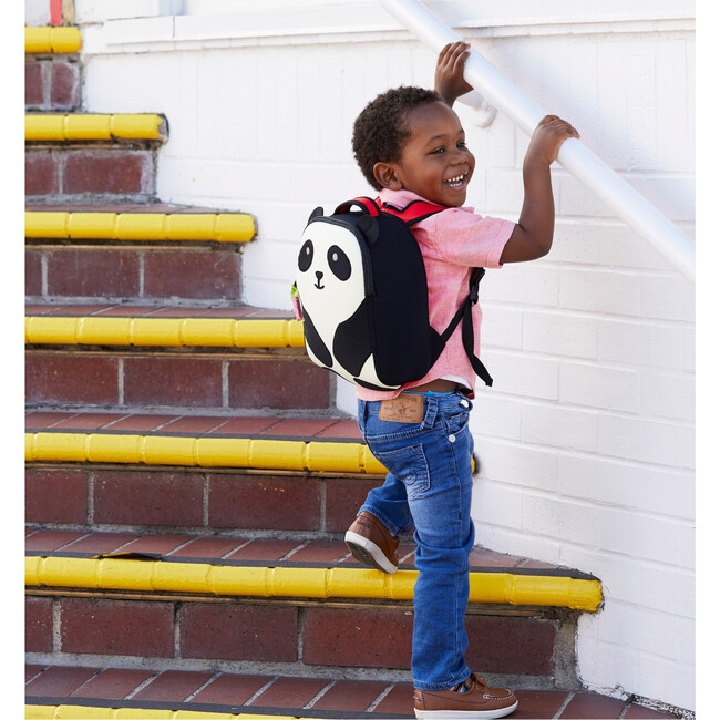 Panda Toddler Harness Backpack, Black and Cream