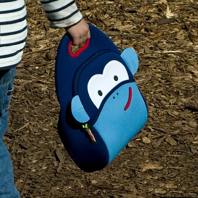Blue Monkey Lunch Bag, Blue - Lunchbags - 3