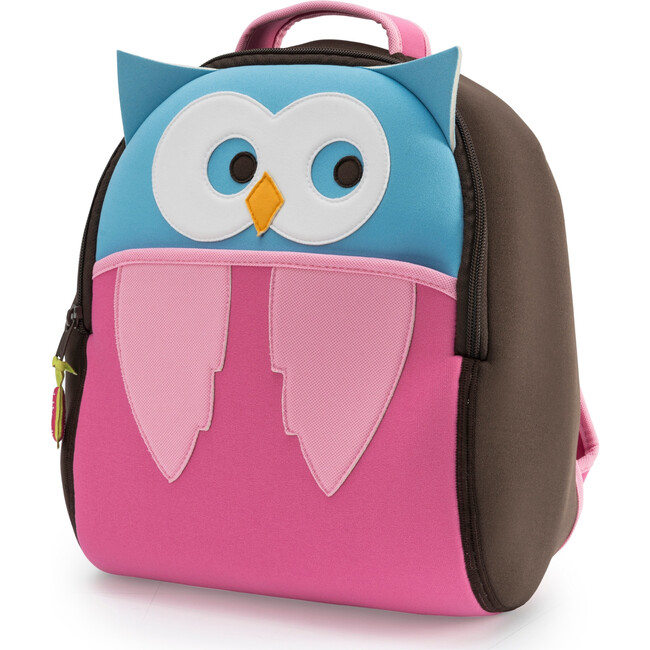 Owl Backpack, Brown and Pink