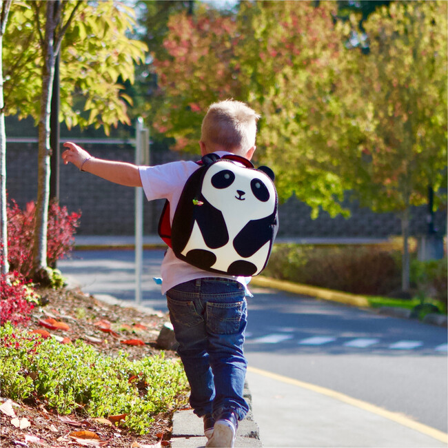 Panda Backpack, Black and Cream - Backpacks - 3