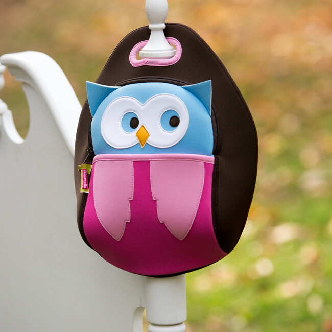 Owl Lunch Bag, Brown and Pink - Lunchbags - 3