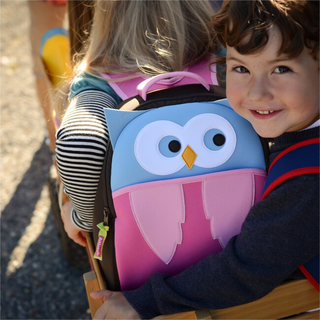 Owl Backpack, Brown and Pink - Backpacks - 3