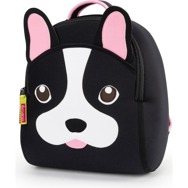 French Bulldog Backpack, Black and Pink