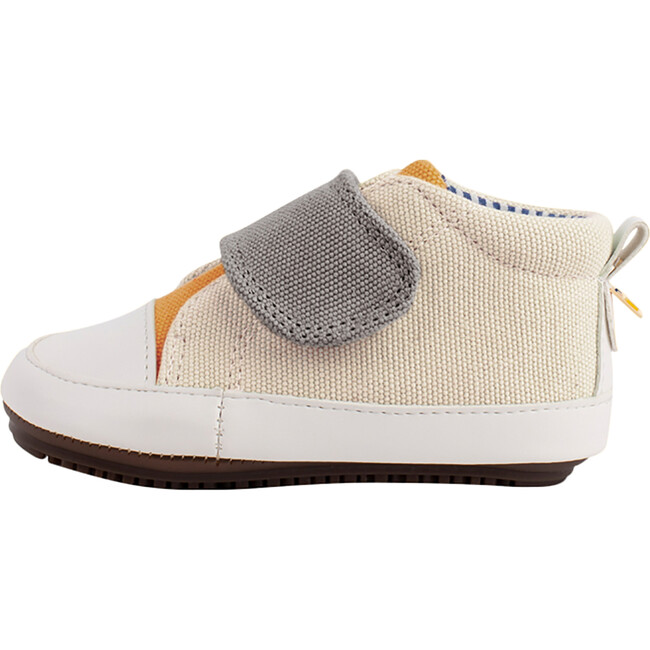 Cream & Grey & Yellow Strap-up Bootie