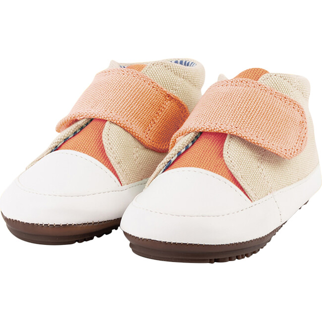 Cream & Salmon Strap-up Bootie