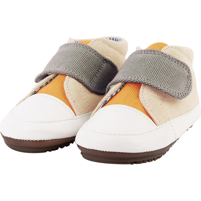 Cream & Grey & Yellow Strap-up Bootie