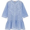 Embroidered Kaftan, Pale Blue - Cover-Ups - 1 - thumbnail