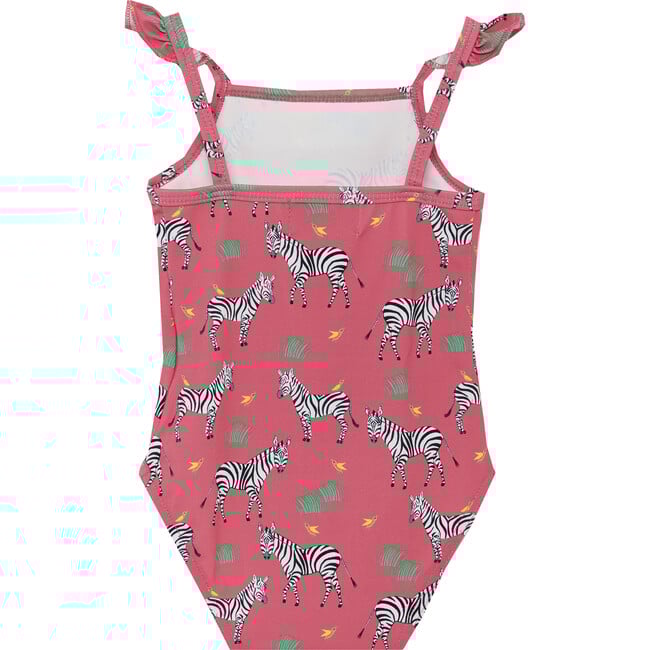 Zebra Frill Swimsuit, Pink