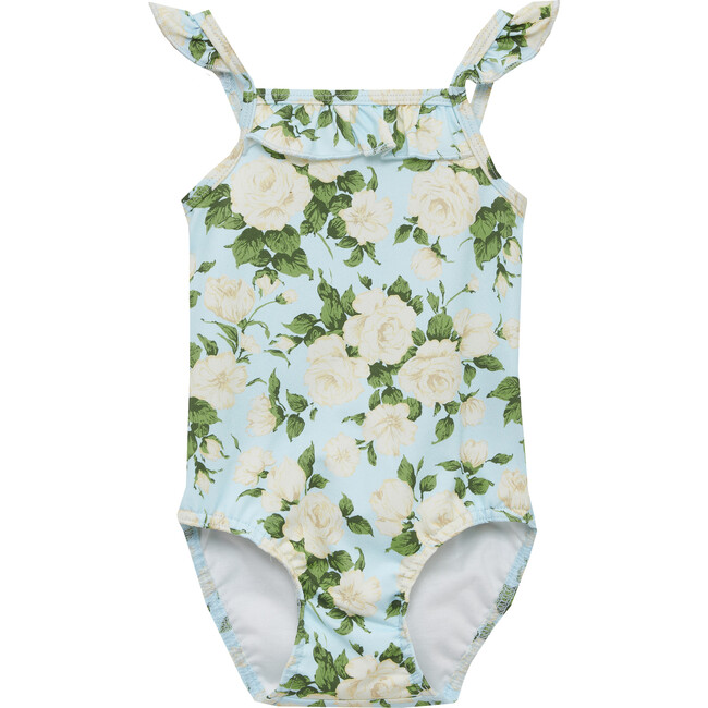 Carline Rose Frill Swimsuit, Pale Blue - One Pieces - 1