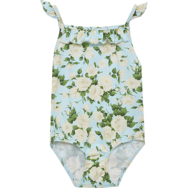Carline Rose Frill Swimsuit, Pale Blue - One Pieces - 1