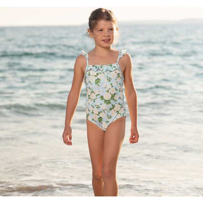 Carline Rose Frill Swimsuit, Pale Blue - One Pieces - 2