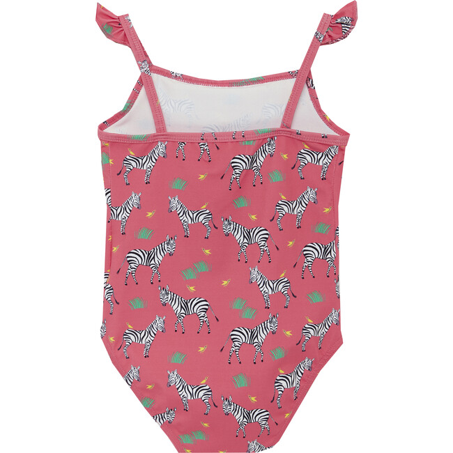 Zebra Frill Swimsuit, Pink - One Pieces - 2