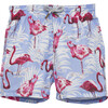 Flamingo Swimshorts, Blue - Swim Trunks - 1 - thumbnail