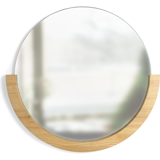 Mira Round Mirror, Natural Ashwood - Mirrors - 1