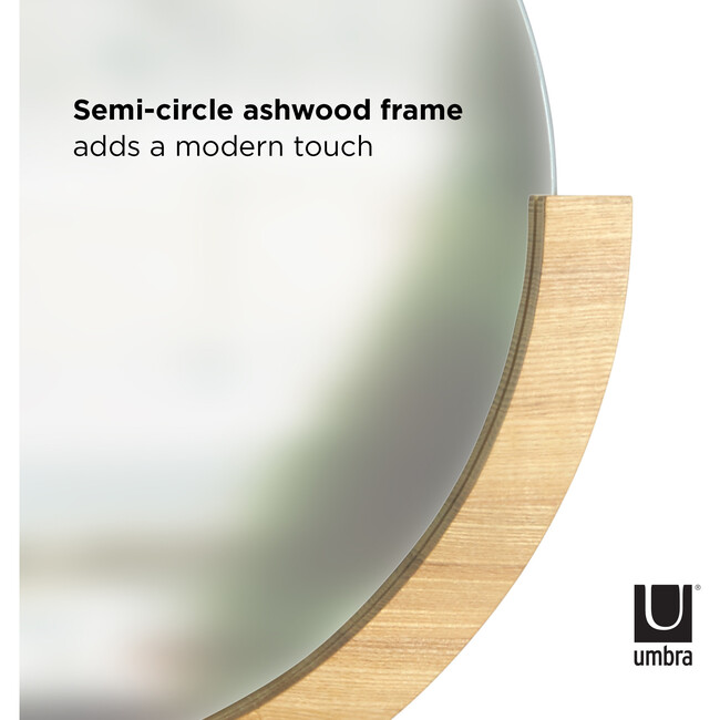 Mira Round Mirror, Natural Ashwood - Mirrors - 4