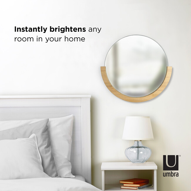 Mira Round Mirror, Natural Ashwood - Mirrors - 6